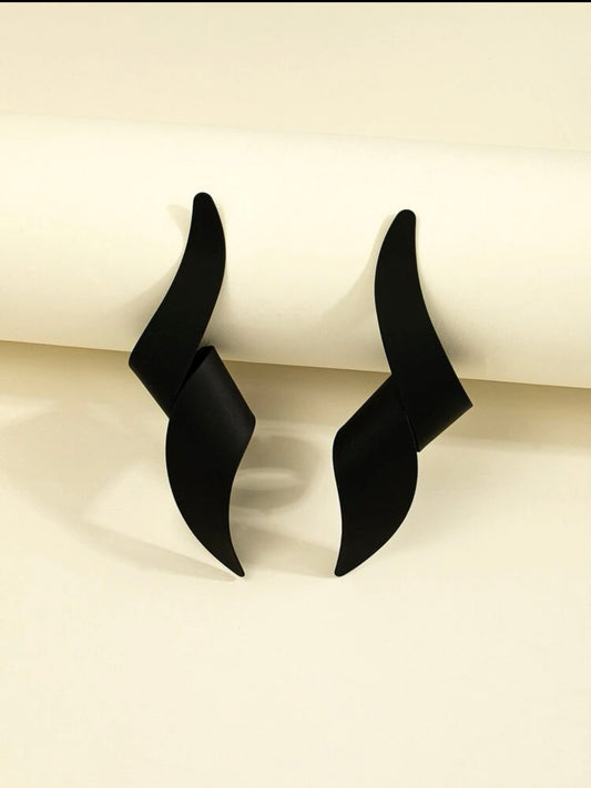 Black Wand Earrings